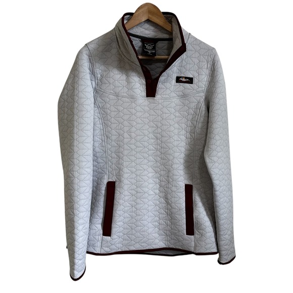 Moosejaw Mountaineering Quilted Pullover Snap Neck Pockets Gray‎ L - Picture 1 of 8